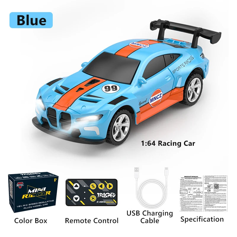 JCMO Racing Car Mini Scale 1:64 Three Speed Adjustment High Speed Mobile Phone Controllable Toy Remote Control Racer For Kids