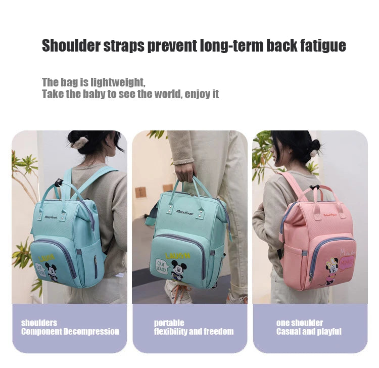 Disney New Fashion Baby Diaper Bag Large Capacity Maternity Bag Baby Waterproof Stroller Backpack Mickey Mouse Baby Diaper Bag