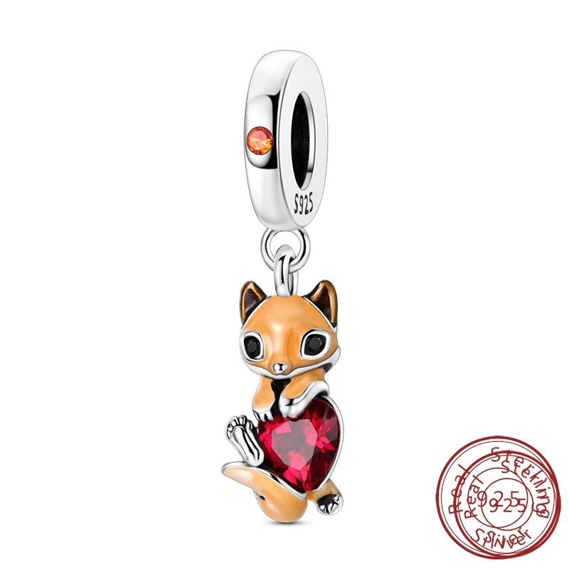 925 Sterling Silver Charms Firefly Cat Dog Coconut Charms Beads Pendant Fit Original Pendant Bracelet DIY Fine Jewelry For Women