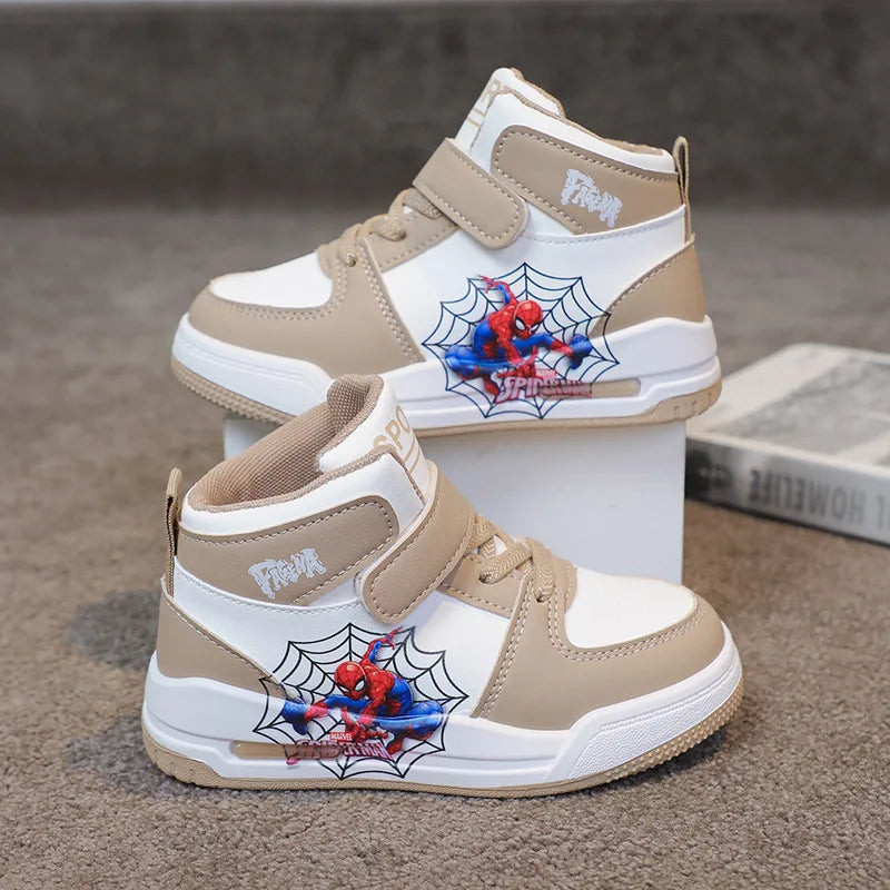 Kids'Casual Shoes Sneakers Ankle-High Shoes PU Leather Spring Shoes For Boys Velcro Anti-slip Black Blue Shoes Size 26-37