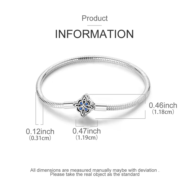 925 Sterling Silver Original Celtic Knots Charms Bead Earrings Ring Bracelet Necklace Series Jewelry Set For Women Men DIY Gift