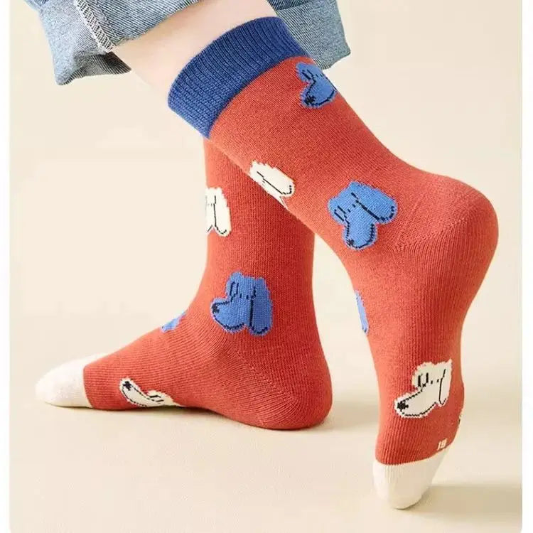 Baby Socks Children Autumn 5 Pairs New Cotton Socks Kids Sock 1-14T Boys Funny Puppy Pattern Socks