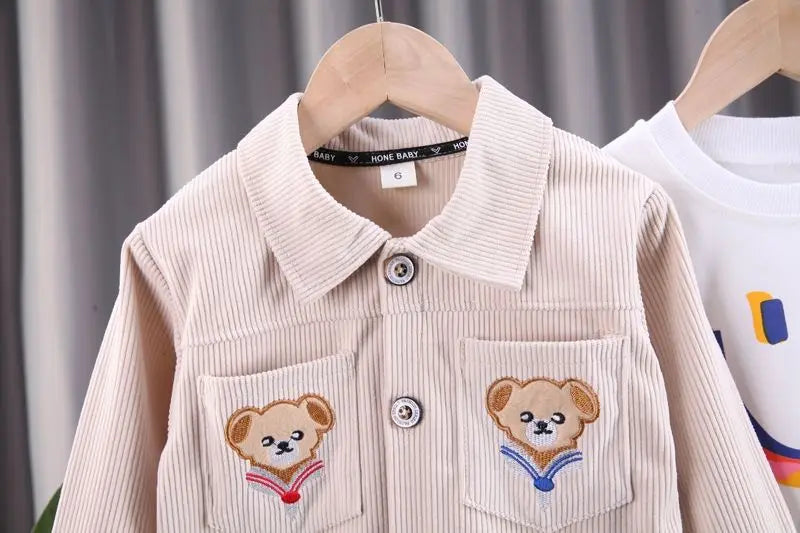 Cute Bear Spring Autumn Long Sleeve Kids Clothes Pants Suits Toddler Children Sportswear Casual Kids Outfits For 1 to 5 Years