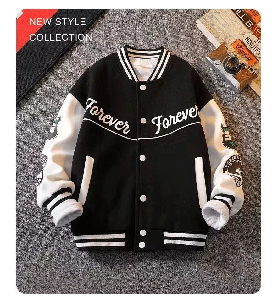 Boys Baseball Uniform Jackets For 3-14 Years Children Clothes For Teenage Boys Sports Outerwear Coat Spring Fashion Sweatshirts