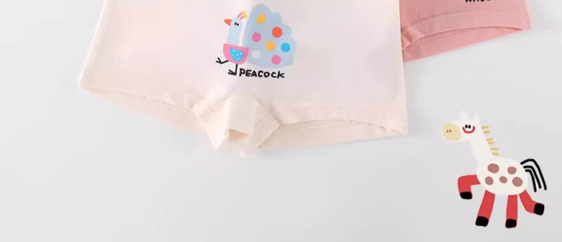 4PCS Girls High Waist Cotton Panties Kid Thin Breathable Soft Antibacterial Knickers Cute Print Briefs 3+y Young Child Underwear