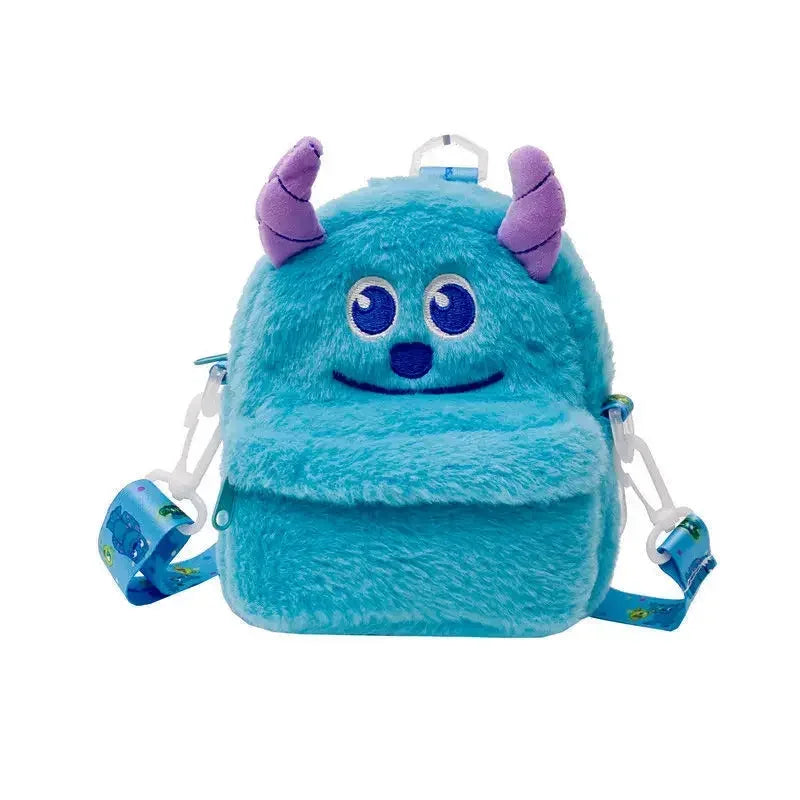 Disney Strawberry Bear 2025 New Girl Plush Backpack Cartoon Children Plush Messenger Bag Fashion Trend Girls Coin Purse