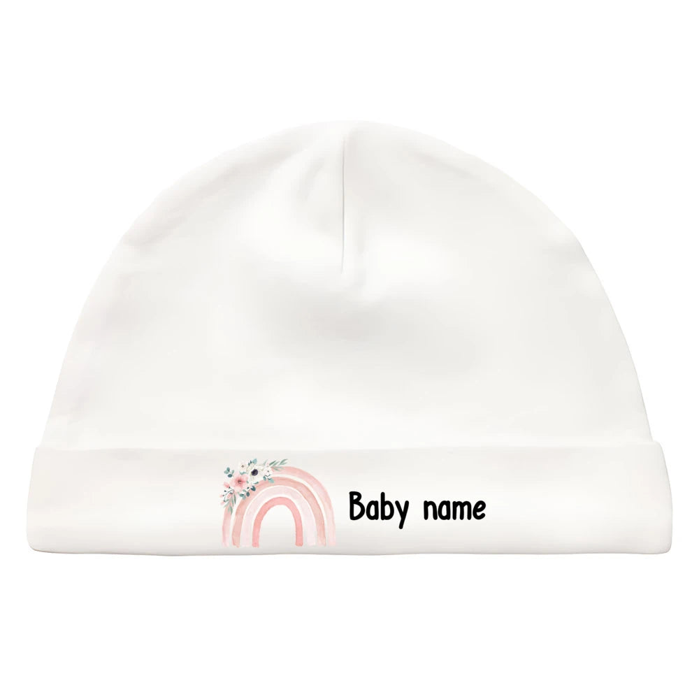 Personalised Unisex Baby Hat Infant Head Wear Baby Shower Gift Custom Newborn Beanie with Name First Hat for Babies
