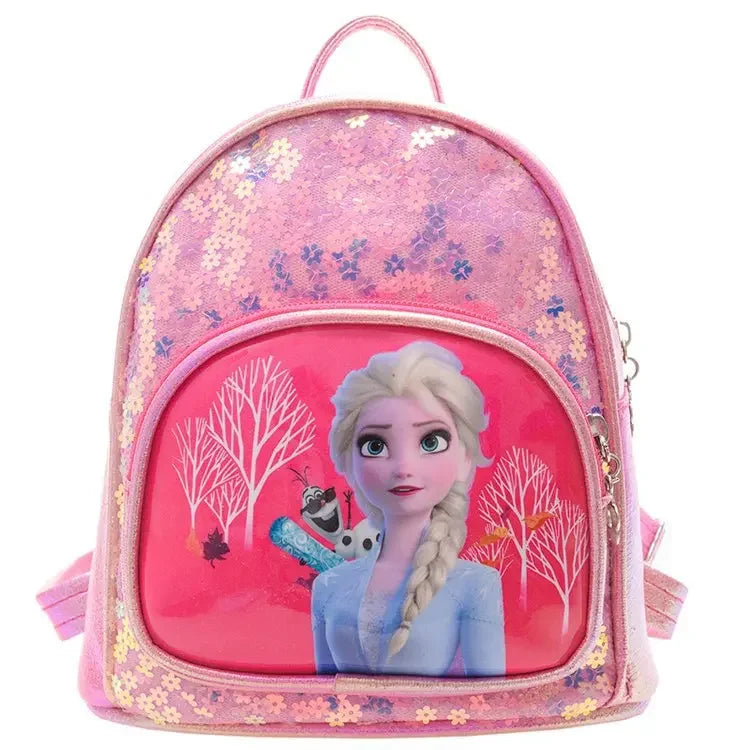 Disney Frozen Girls Backpack Elsa Princess New Girls Backpack Cartoon Cute Sequins Fashion Trend Kindergarten School Bag