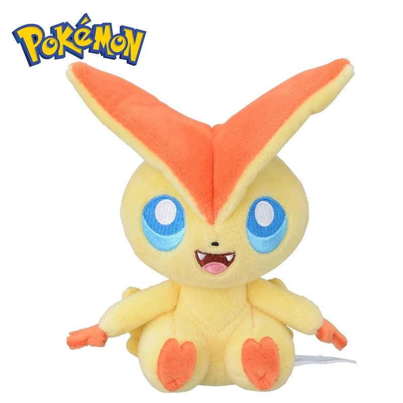 Kawaii # 494 Pokemon Victini Stuffed Toys Cartoon Plush Dolls Throw Pillow Birthday Gift for Kids Friends Boys Home Decoration