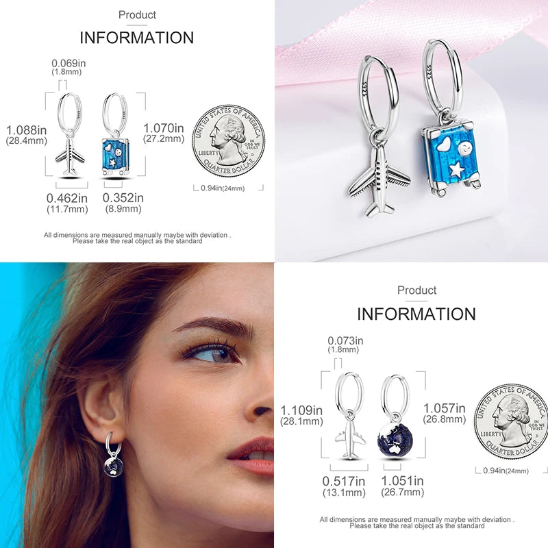 925 Sterling Silver Career Eardrop Musical Note Earrings Painter Microphone Earrings Fit For Women Workplace Birthday Gift