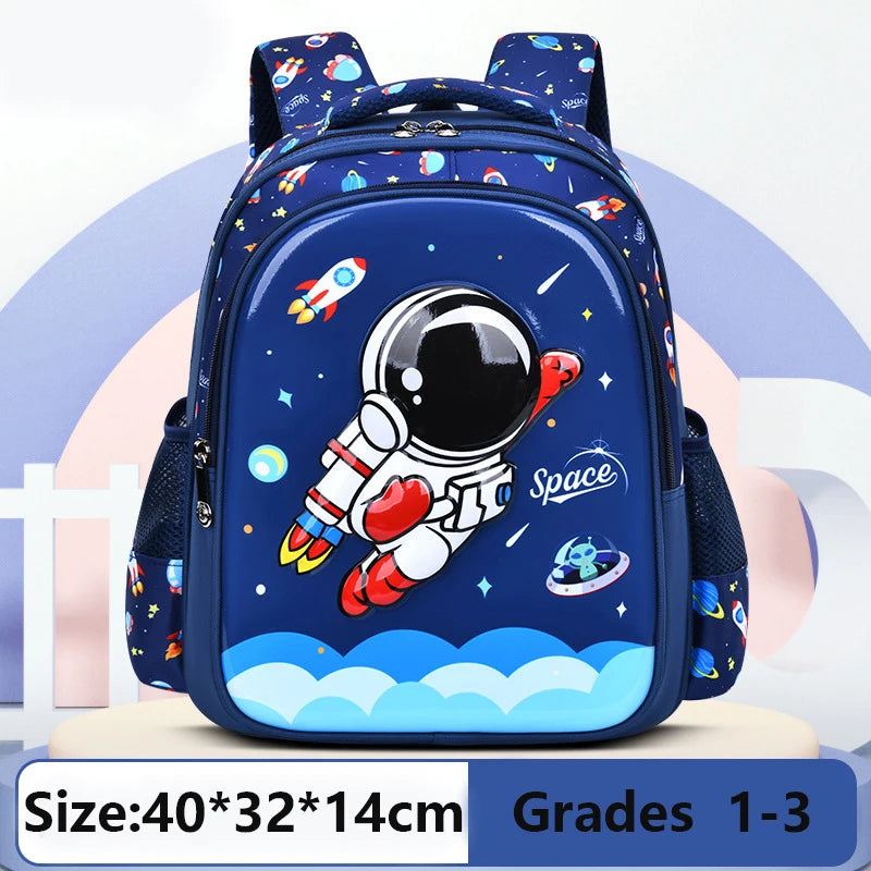 Children's Shoulder Bag Cartoon 3D Stereoscopic Astronaut Schoolbag Waterproof Kid Backpack Little Boy Dream Elementary School