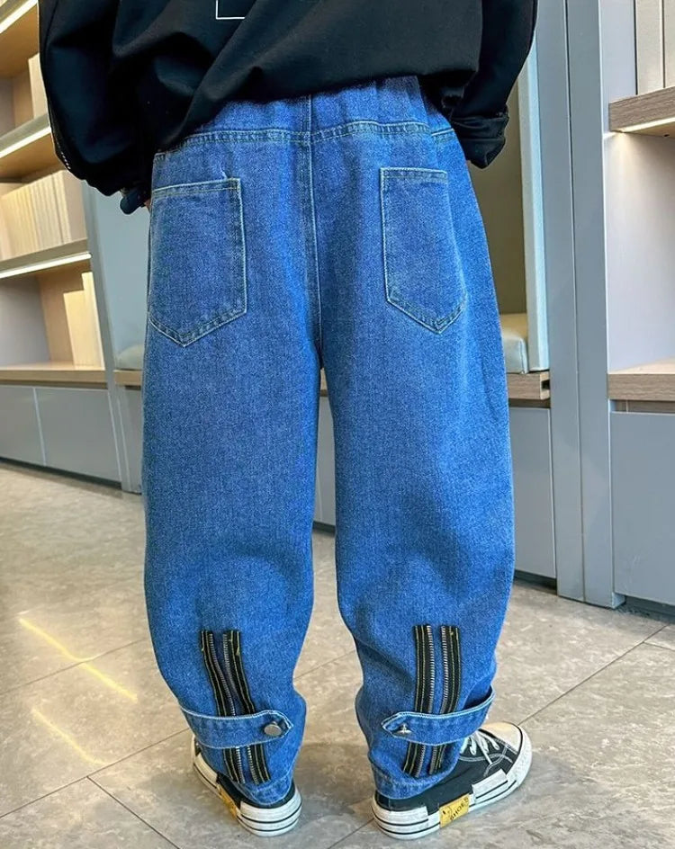 2025 New Boys' Denim Jeans 2025 Trendy Tween Boys Casual Long Pants Boys' Relaxed Fit Jeans Hot Sale