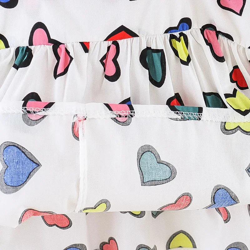 Summer New Colorful Heart Baby Girl Dress, Beach Party Children'S Sleeveless Clothes Free Dragonfly (9 Months -3 Years Old)