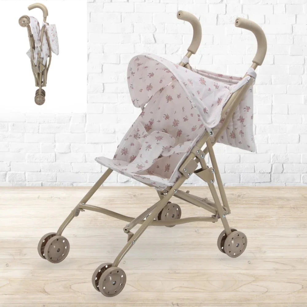 Dolls To Play Baby Doll Stroller Toy for Girls with Canopy Storage Bag Pretend Play Foldable Christmas Gifts for Kids Toddlers