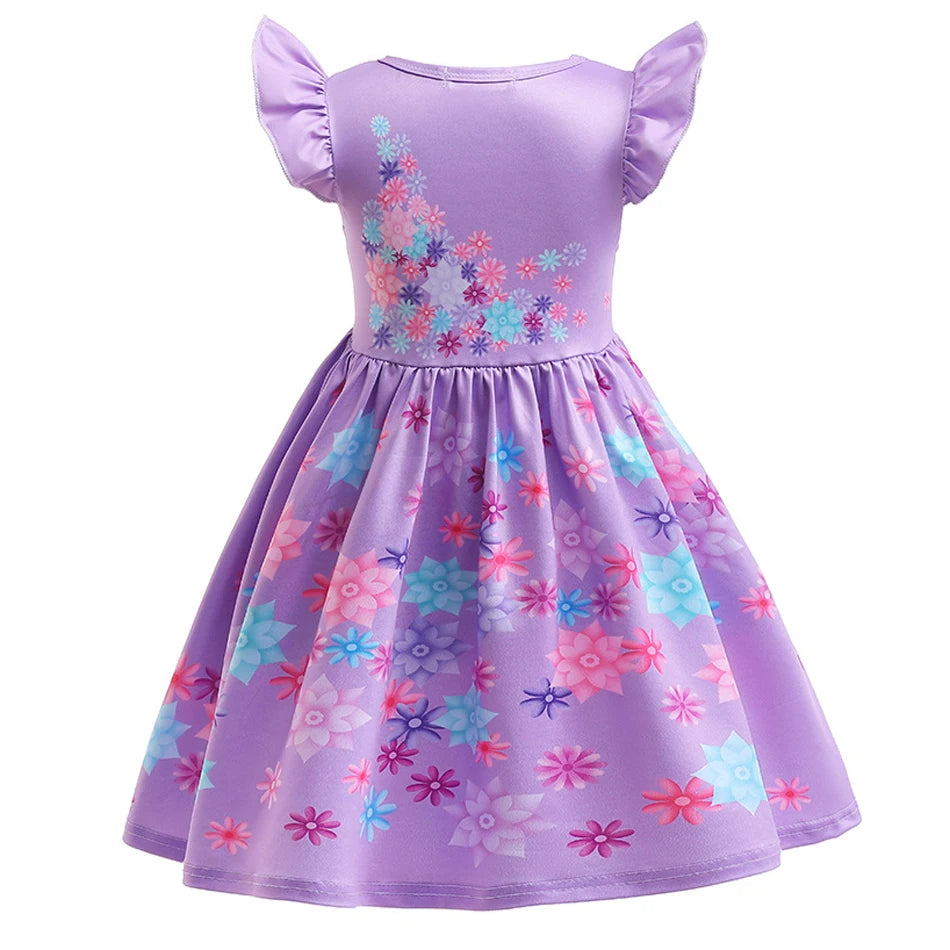 Mirabel Isabela Cosplay Princess Dress Kids Encanto Charm Costume Girls Halloween Children's Day Birthday Party Holiday Clothes