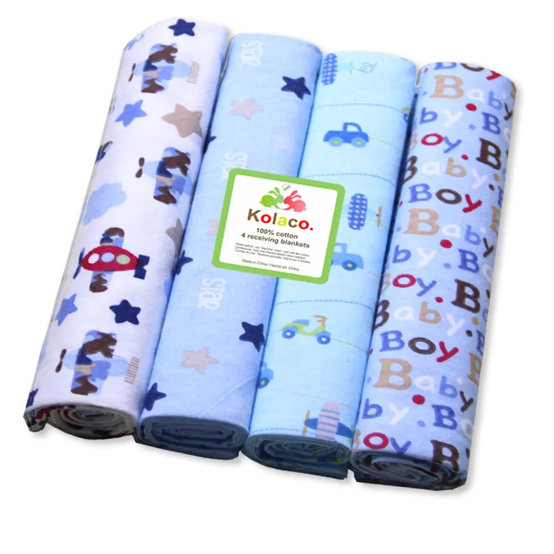 100% Cotton 4pcs/pack Receiving Baby Blanket Newborn 76x76cm Baby Bedsheet Supersoft Blanket Swaddle