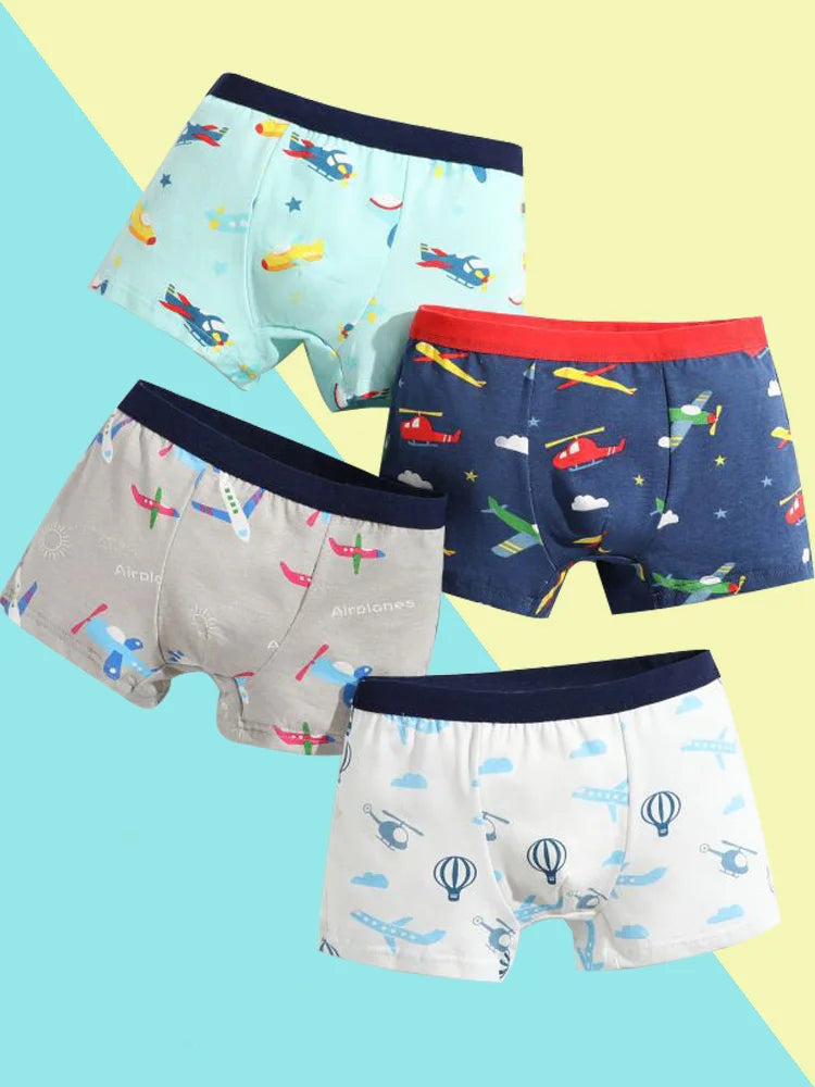 4/8 pcs Boys Boxer sets Briefs Kids Cotton Underwear Baby Underpants Teenager Cartoon Dinosaur Print Soft Children Panties 2-15Y