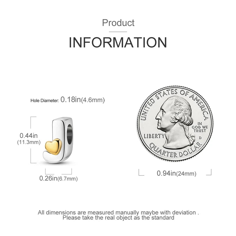 925 Sterling Silver DIY Alphabet Charms Beads LOVE Heart Letter Fit Original Bracelet Bangle Necklace Jewelry Marking Gift