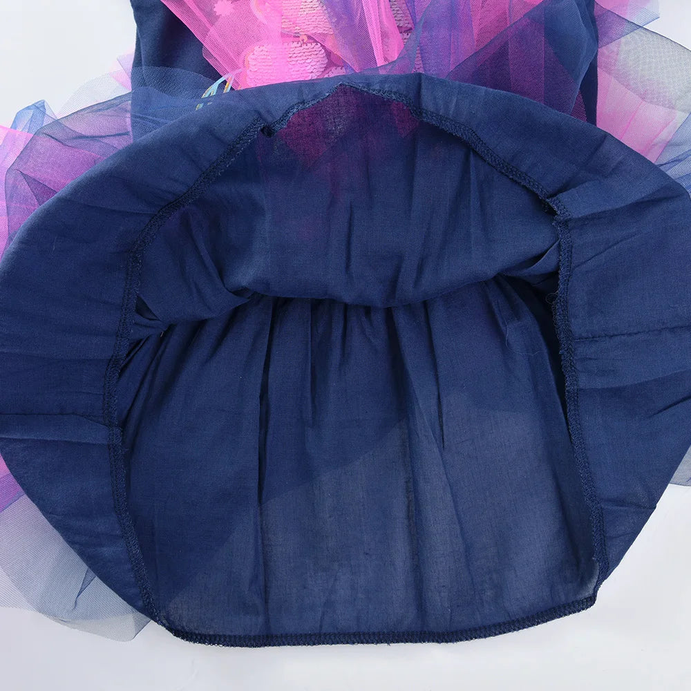 DXTON Autumn Winter Girls Clothing Flower Sequined Long Sleeve Children Sweater Dresses Mesh Patchwork Princess Cotton Dresses