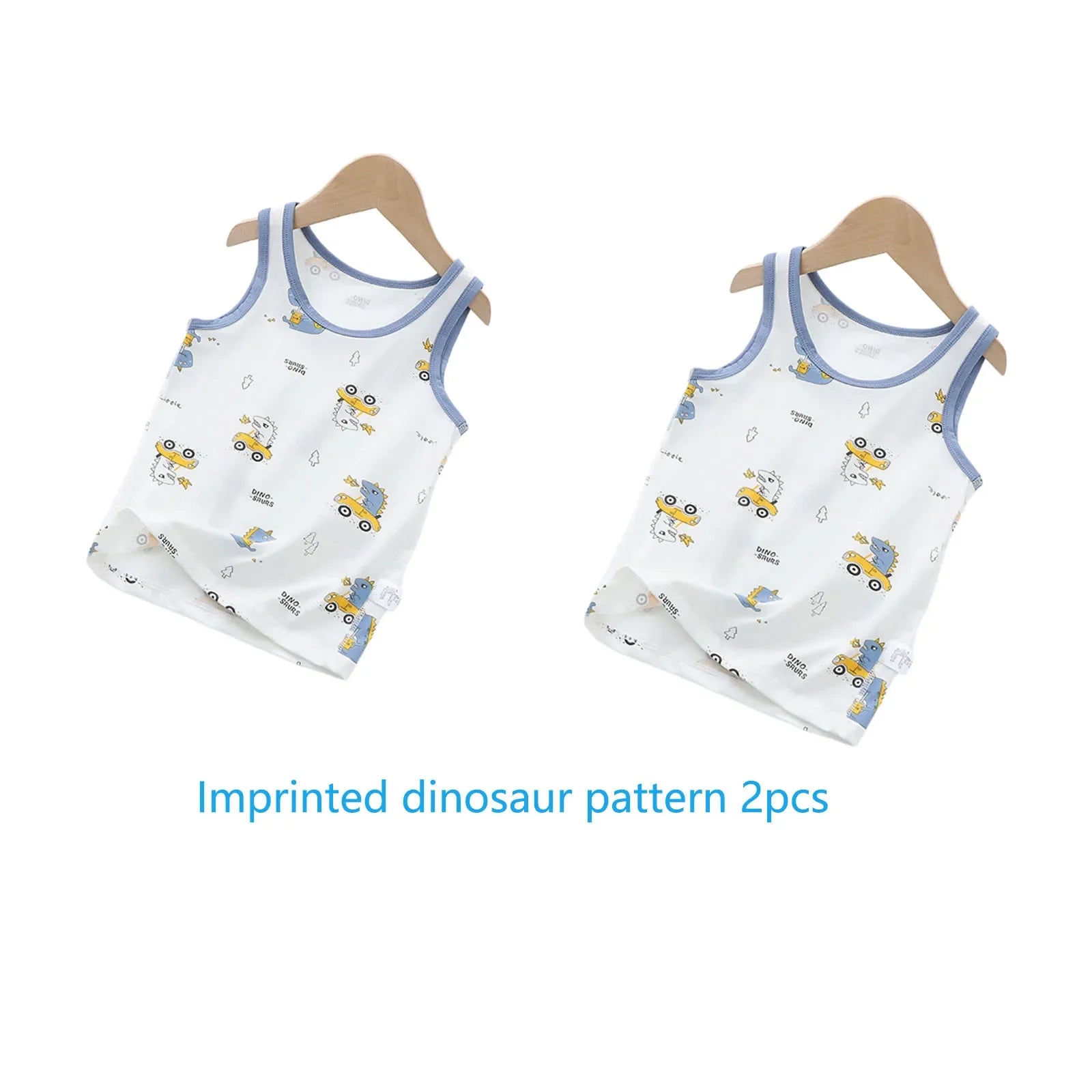 2025 Summer Kids Tanks Top Children's Vest Baby Underwear Clothing Cartoon Printed Top Cotton T-shirt Boys Sleeveless Tank 0-8 Y