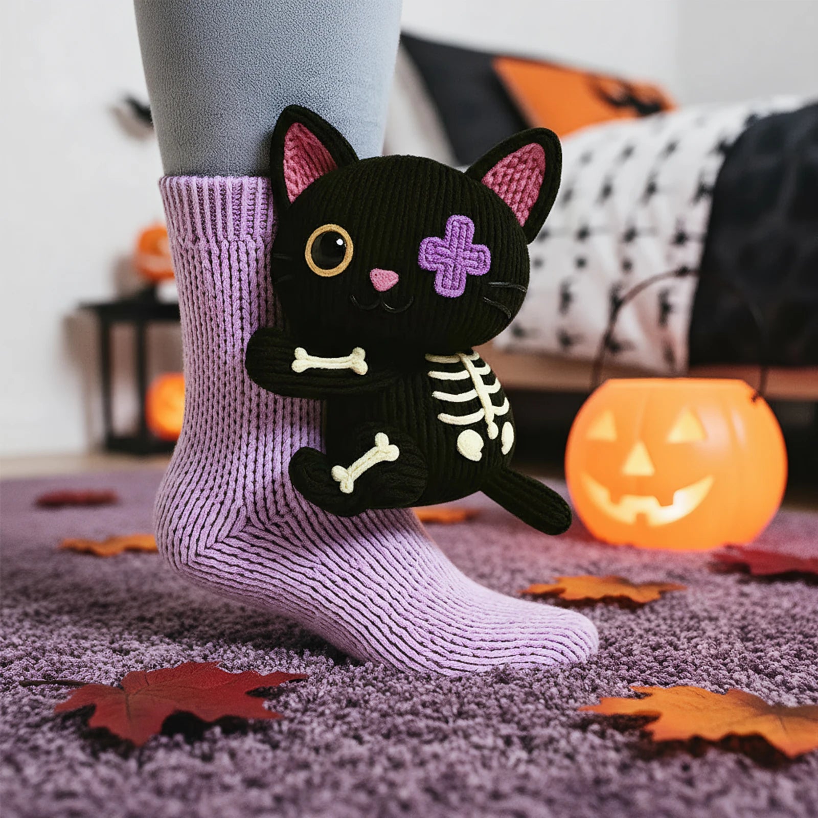 1-3 Pair 3D Knitted Animal Socks Warm Thick  Breathable Middle Tube Socks Cute Floor Socks Christmas Gift For Kids Adults ﻿