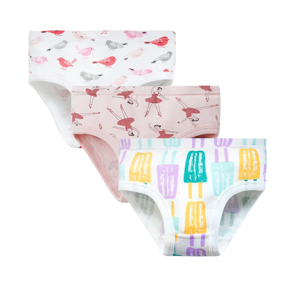 1/3/6/9 Pcs Children's Girls Panties 100% Cotton Soft Pretty Cartoon Unicorn Print Underwear For Girls Undies Boxer Breathable