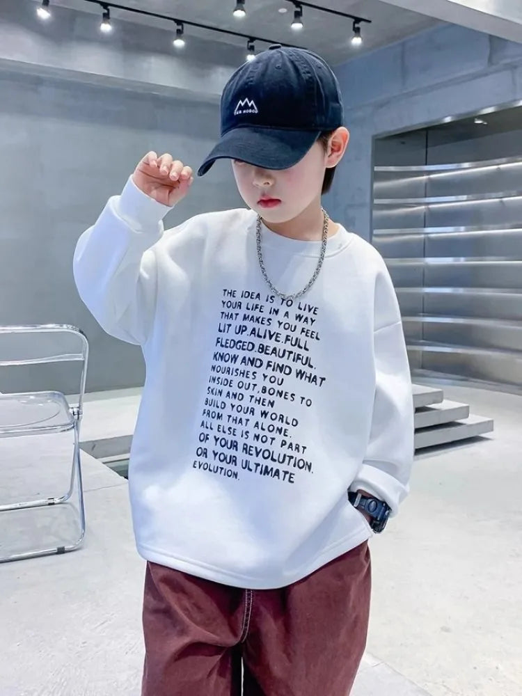 Letter Print T Shirt for Boy Kids T Shirts 2025 New Children's Clothing Boys T Shirt Clothes Top 7 8 Years From 12 Child 14 Tee