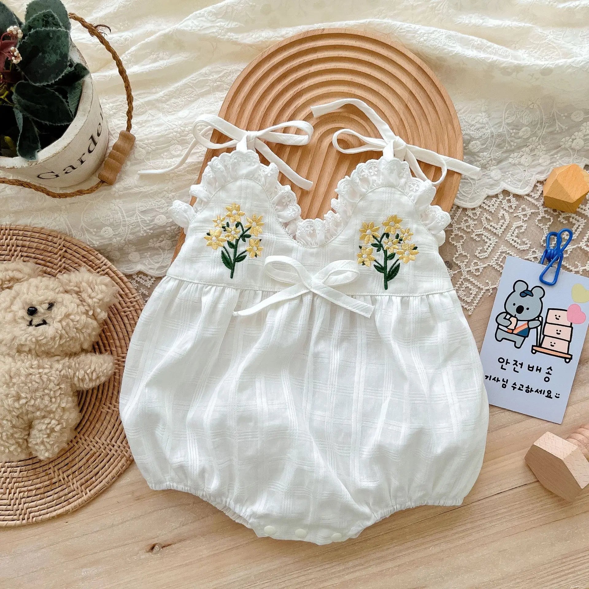 Baby Summer Wear Sling Romper Korean New Born Children's Baby Wrap Fart Clothes Full Moon 100 days Summer Outwear