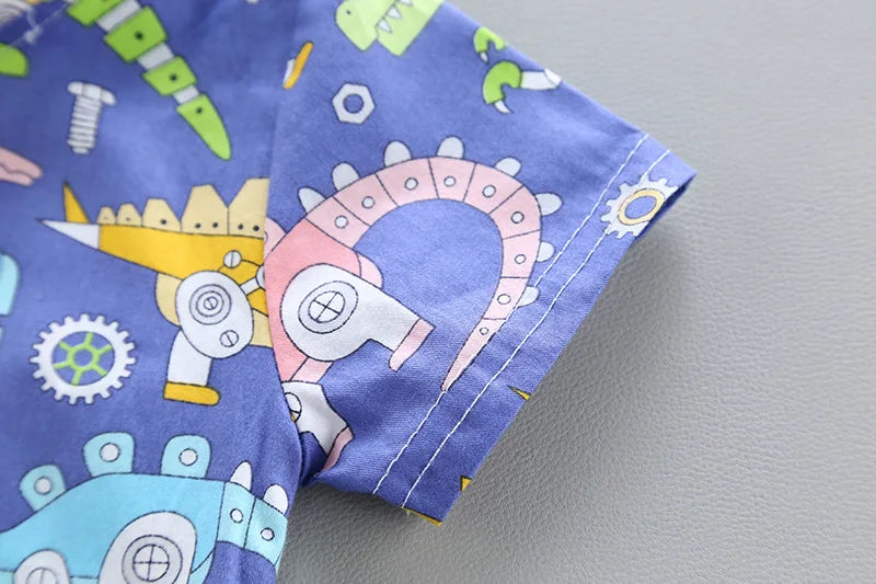 New Summer Baby Clothes Suit Children Boys Fashion Cartoon Shirt Shorts 2Pcs/Sets Infant Outfits Toddler Costume Kids Tracksuits