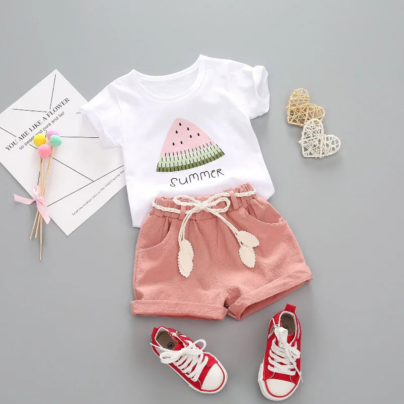 New Summer Baby Girls Clothes Suit Children Boys Casual T-Shirt Shorts 2Pcs/Sets Infant Outfits Toddler Costume Kids Tracksuits