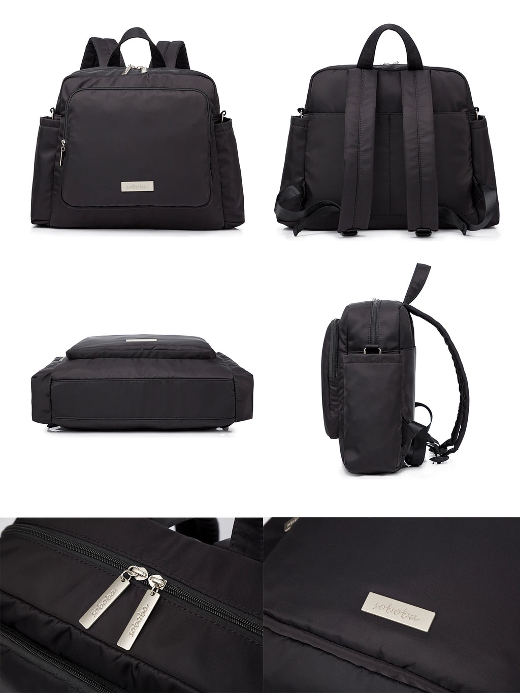 Soboba 2023 New Diaper Bags for Mother Waterproof Large Capacity Solid Polyester Diaper Backpacks Travel Bag for Newborn Baby