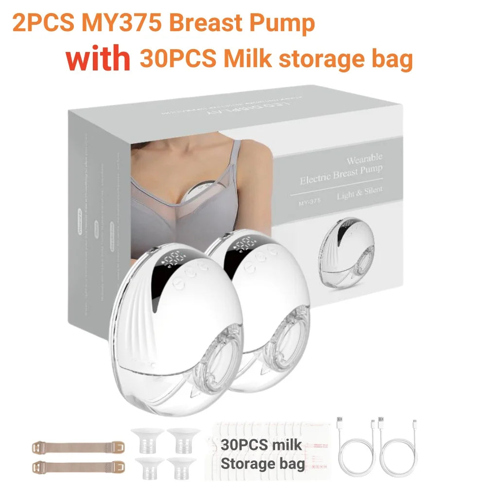 Electric Wearable Breast Milk Pump Machine Handsfree BPAFree USB Charge Painless Wireless Invisible Shelly Breast Milk Extractor