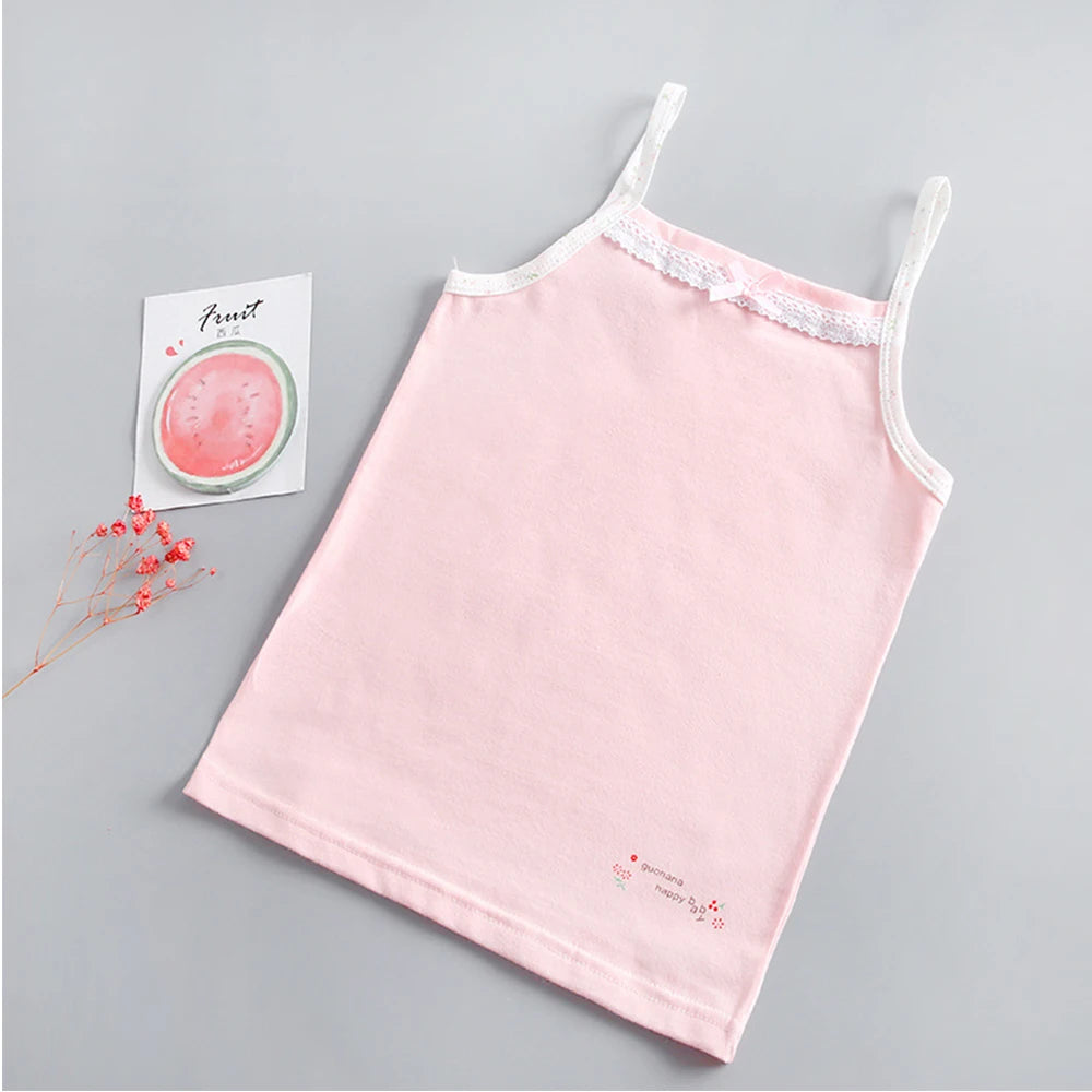 Summer Tank Tops For Girls Cartoon Underwear Young Teens In Lingerie Cotton Sport Top Children Undershirts 3pcs/lot