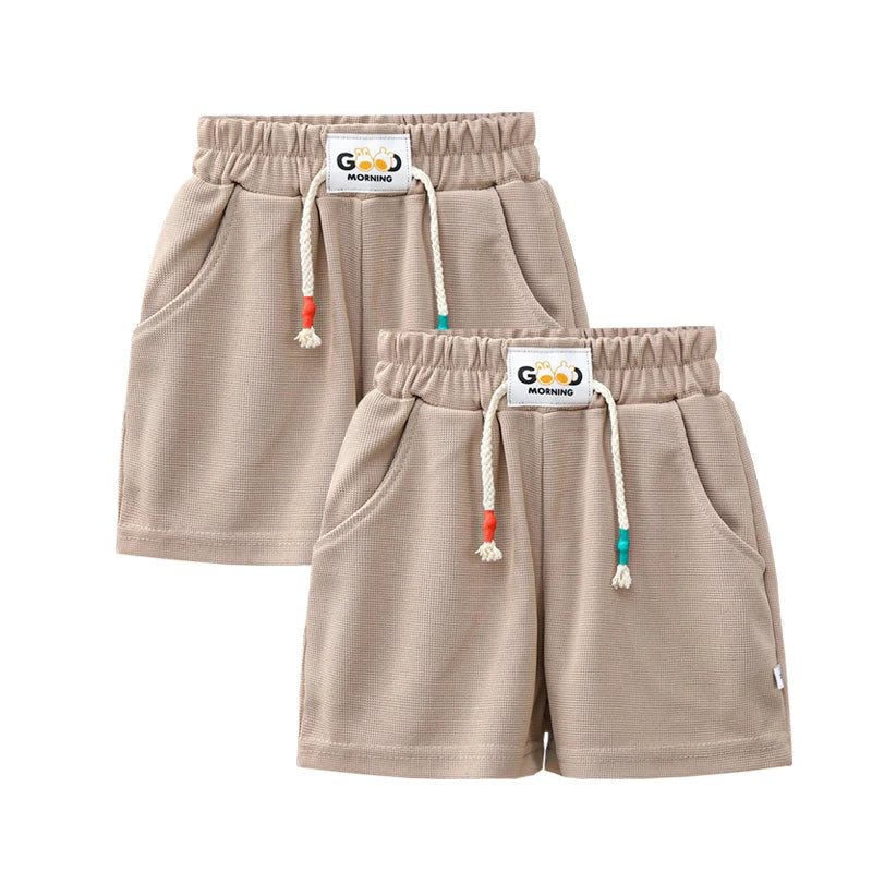 2pcs Summer Kids Shorts Boys Girls Solid Color Short Baby Solid Color Casual Pant Children Short Pant Sport Clothing Outwear