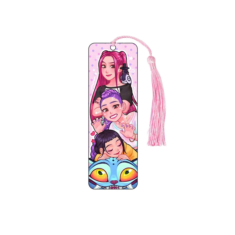 Kpop Demon Hunters Huntrix Cartoon Bookmarks  Anime Cute Stationery for Kpop Fans & Book Lovers, School Supplies Page Markers