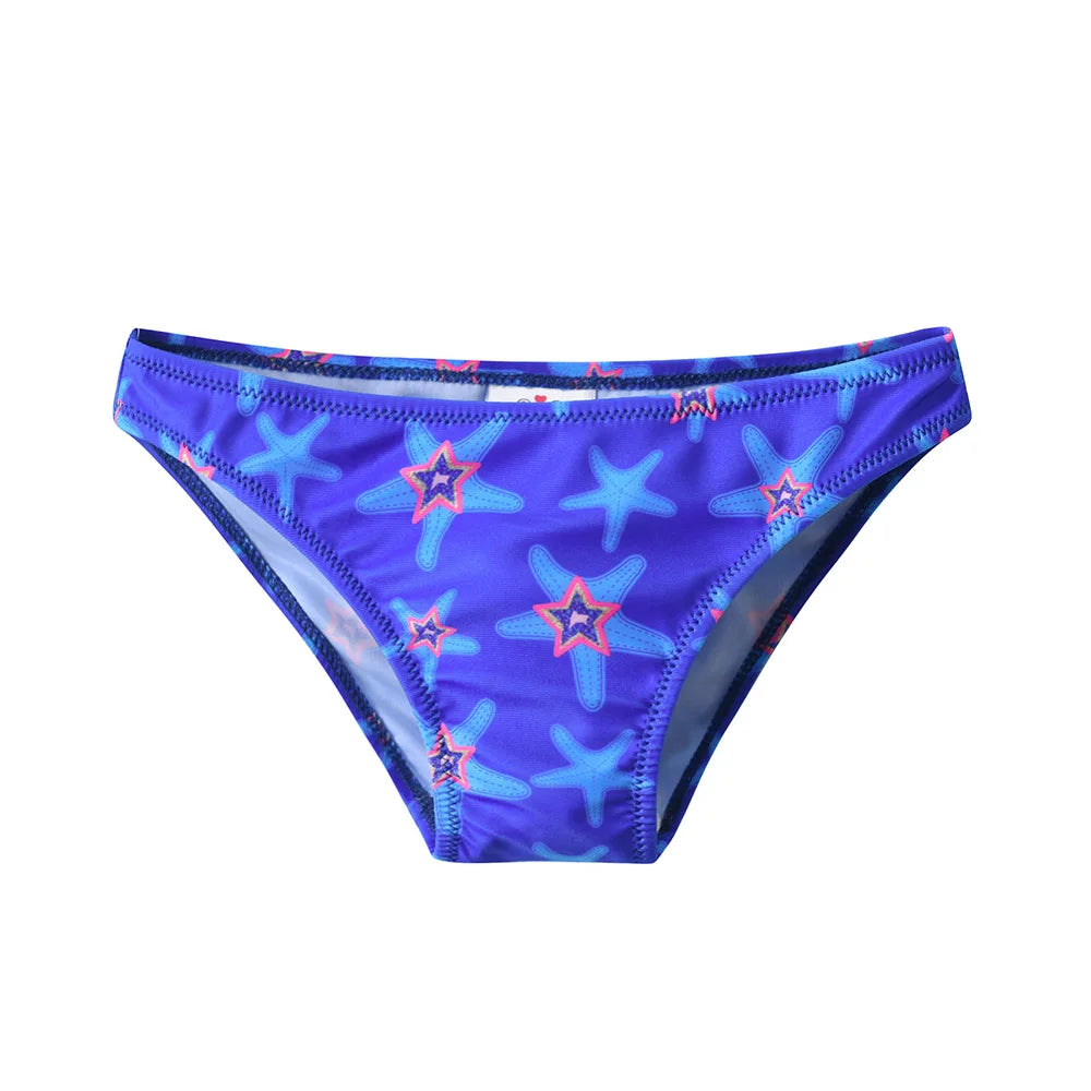 VIKITA Teenagers Girls Close-fitting Elastic Starfish Swimsuit Girls Split Two-pieces Swimwear Children Fashion Bikini Sets
