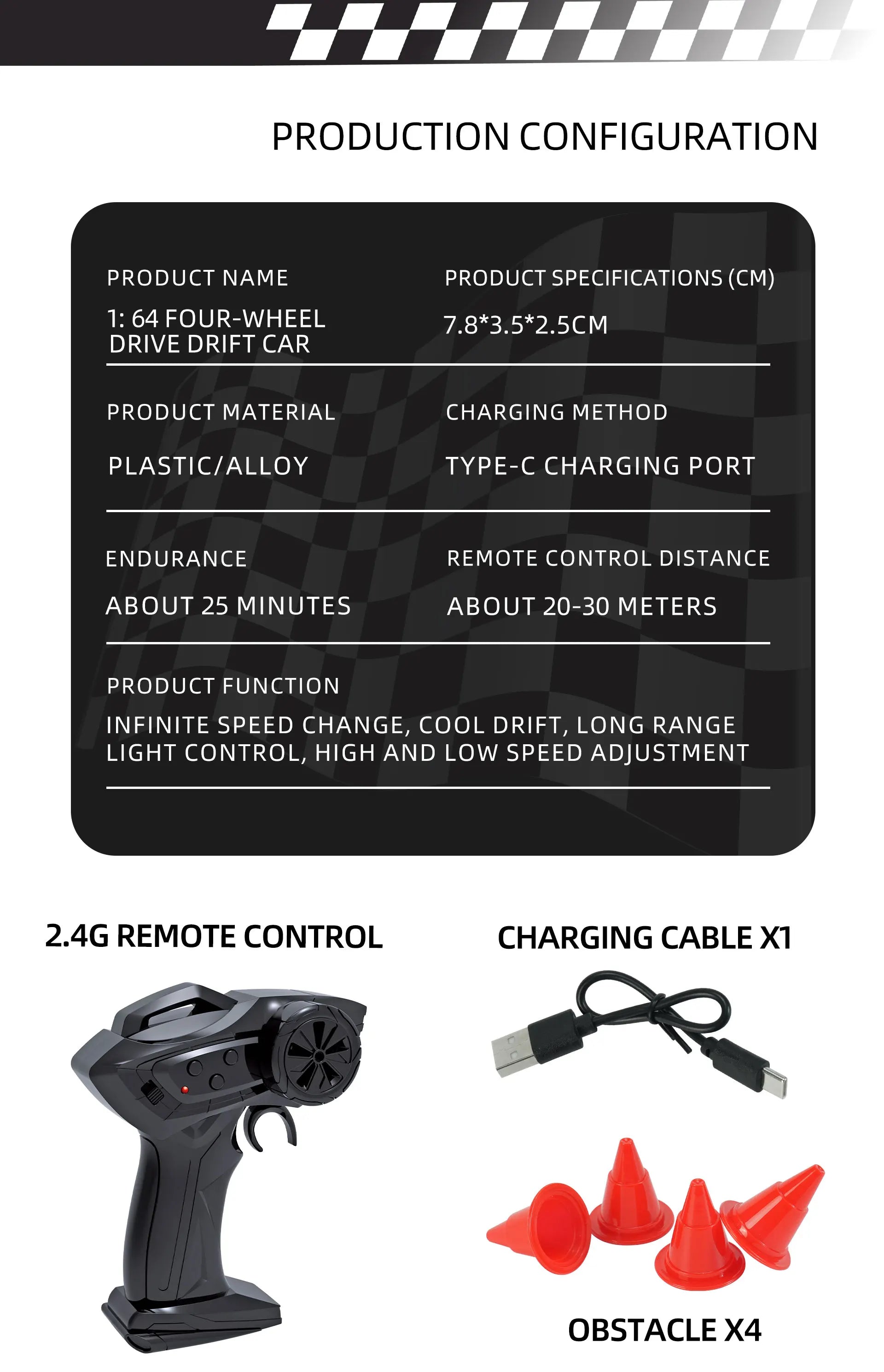 Fqd23 Fqd25 1/64 Rc Car 2.4g 4wd Mini High Speed Racing Car Simulation Car Model Toy Remote Control Drift  For Kids Gifts