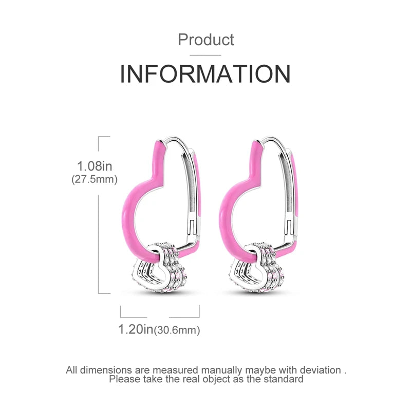 925 Sterling Silver Pave U Shape Heart Eardrop Earrings Hoop Earrings For Women Wedding Engagement For Girlfriend Birthday Gift