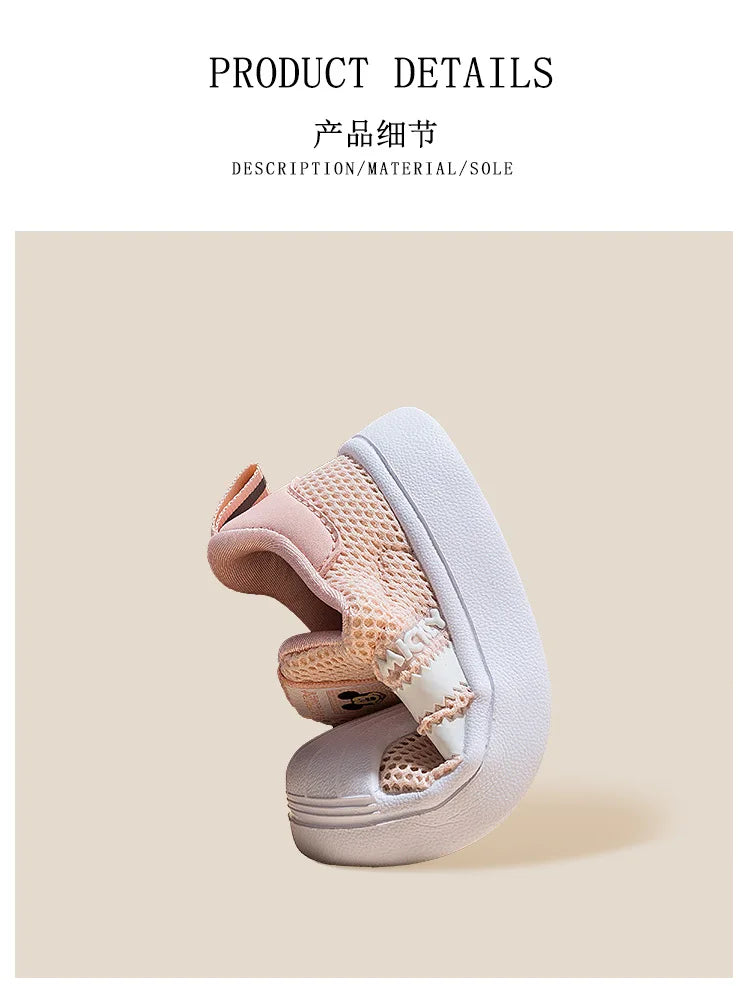 Disney Casual Shoes For Baby Boy Girl Brand Children Sneaker Mickey Mouse Kids Sports Black Shoes Toddler Walking Shoes Size 32