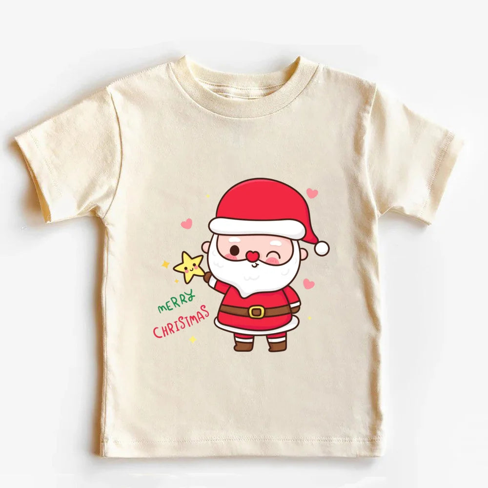 Christmas Santa Claus Christmas T Shirt Retro Christmas Shirt for Kids Merry Xmas Outfit  Toddler Infant Xmas Tops Clothes