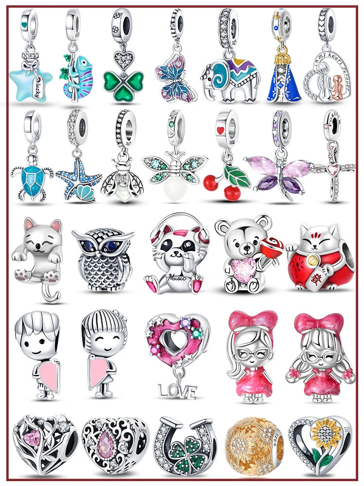 Fit Qikaola 925 Original Bracelets Blue Zircon Owl Luminous Sea Turtle Octopus 925 Silver Charms Beads DIY Birthday Jewelry Gift