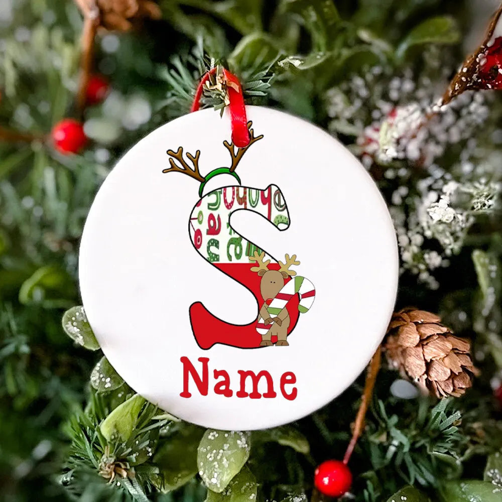 Personalized Christmas Baby Ornament Custom Name Toddler Xmas Ceramic Ornament Baby Photo Prop Ornament Christmas Keepsake Gift