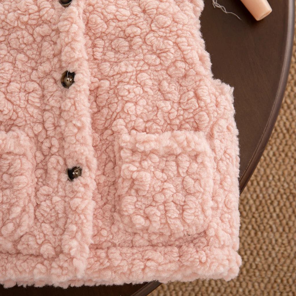 Autumn And Winter New Cute Cartoon Baby Girl Vest Coat, Thick And Warm Children'S Clothing For Babies Aged 9 Months To 4 Years