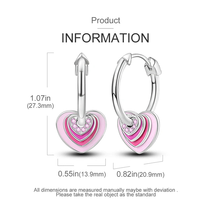 925 Sterling Silver Pave U Shape Heart Eardrop Earrings Hoop Earrings For Women Wedding Engagement For Girlfriend Birthday Gift