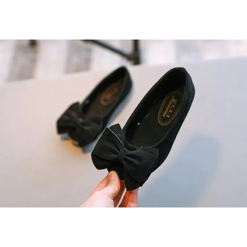 2025 New Fashion Girls Shoes PU Leather With Big Bowtie Candy Color Children Sandals Slip-on Kids Casual Shoes 21-36 Soft Hot