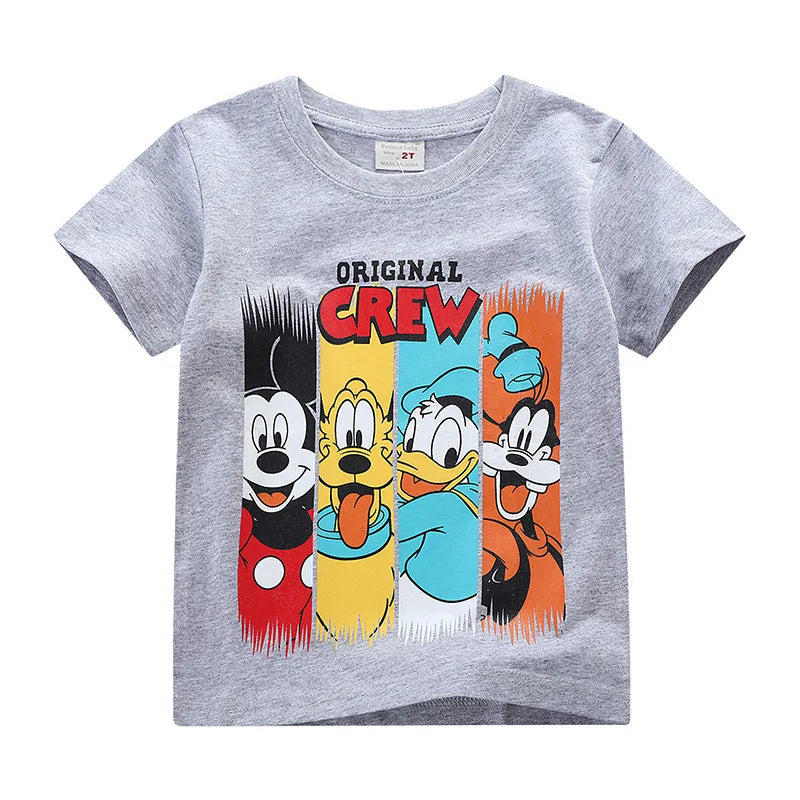 Fashion Baby Boys Clothing Set Summer Children Cartoon Mickey Mouse T-Shirt Denim Shorts 2Pcs Kids Tracksuits 2 3 4 5 6 Years