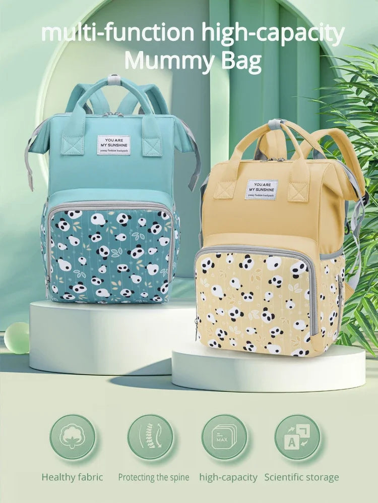 Mommy Bag Multifunctional Waterproof Insulated Backpack Large Capacity Maternity Travel Changing Bag Stroller Strap Schoolbag