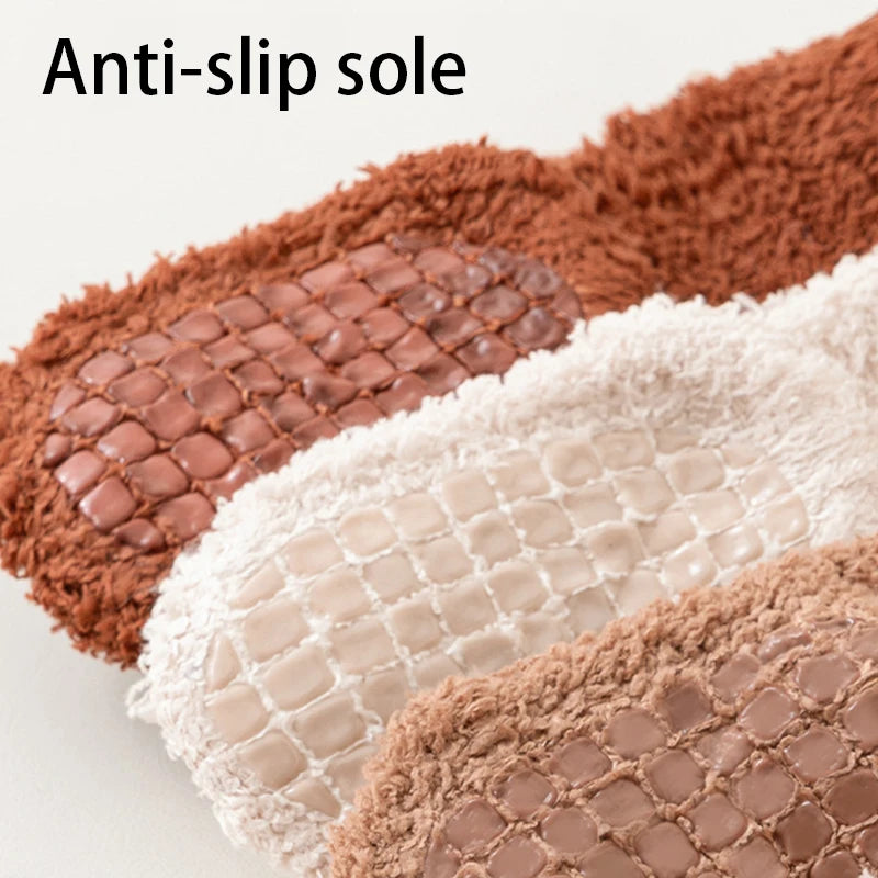 3 Pairs/Lot Baby Floor Socks Non-Slip Sole Kids Socks Cute Cartoon Winter Warm Toddler Socks For Boys And Girls