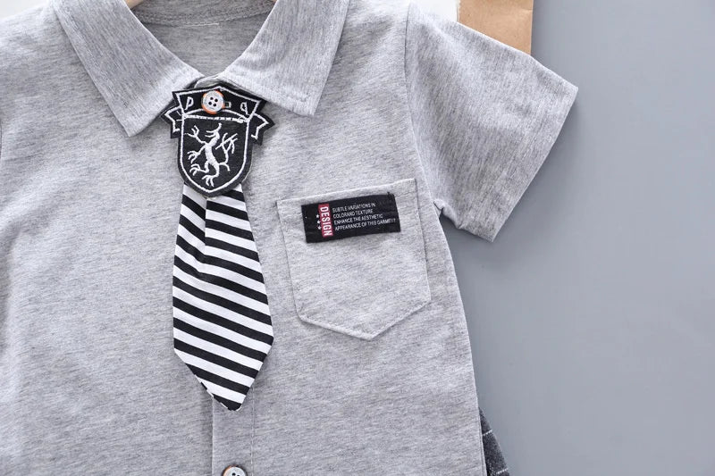 New Summer Baby Clothes Children Clothing Boys Casual Shirt Plaid Shorts 2Pcs/Set Infant Outfits Toddler Costume Kids Sportswear