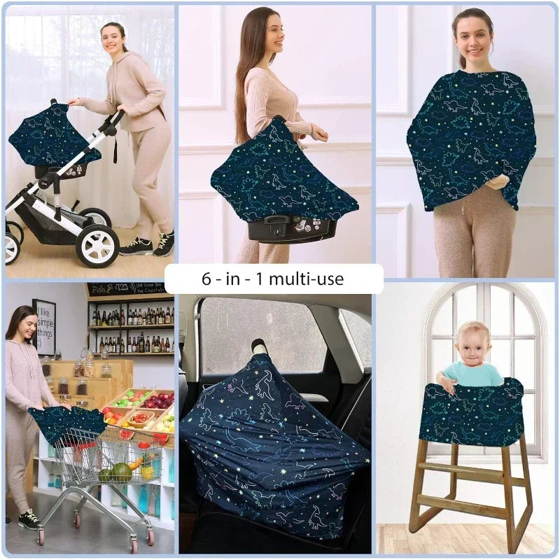 Nursing Breastfeeding Cover Baby Car Seat Cover Infant Carseat Canopy Versatile Stroller High Chair Shopping Cart Carrier Covers